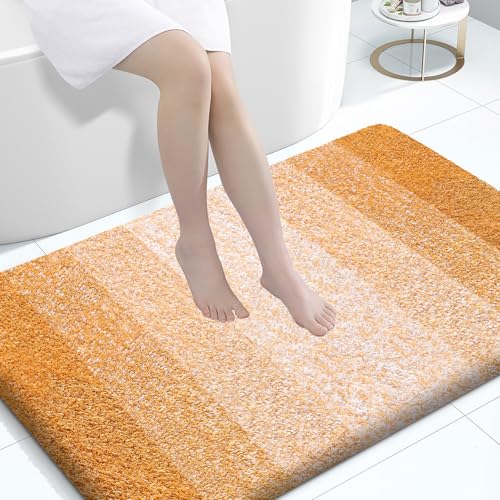 Image of OLANLY Large Bathroom Rugs Mat 44x32, Extra Soft Absorbent Microfiber Bath Rugs, Rubber Backing, Quick Dry, Washable Bath Mats for Bathroom, Tub and Shower, Home Decor Accessories, Golden Yellow