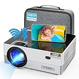 MOOKA Native 1080P WiFi Bluetooth Projector,Upgraded 8500L HD Video Projector with Carrying Bag,Support 4K &300＂Display,Home&Outdoor Movie Projector Compatible with iOS/Android/PC/TV Stick/PS4
