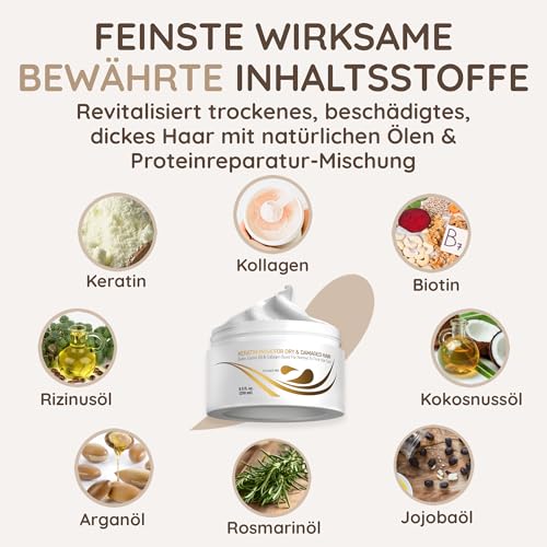 Haarcreme Vitamins Keratin Haarmaske für trockenes und geschädigtes Haar