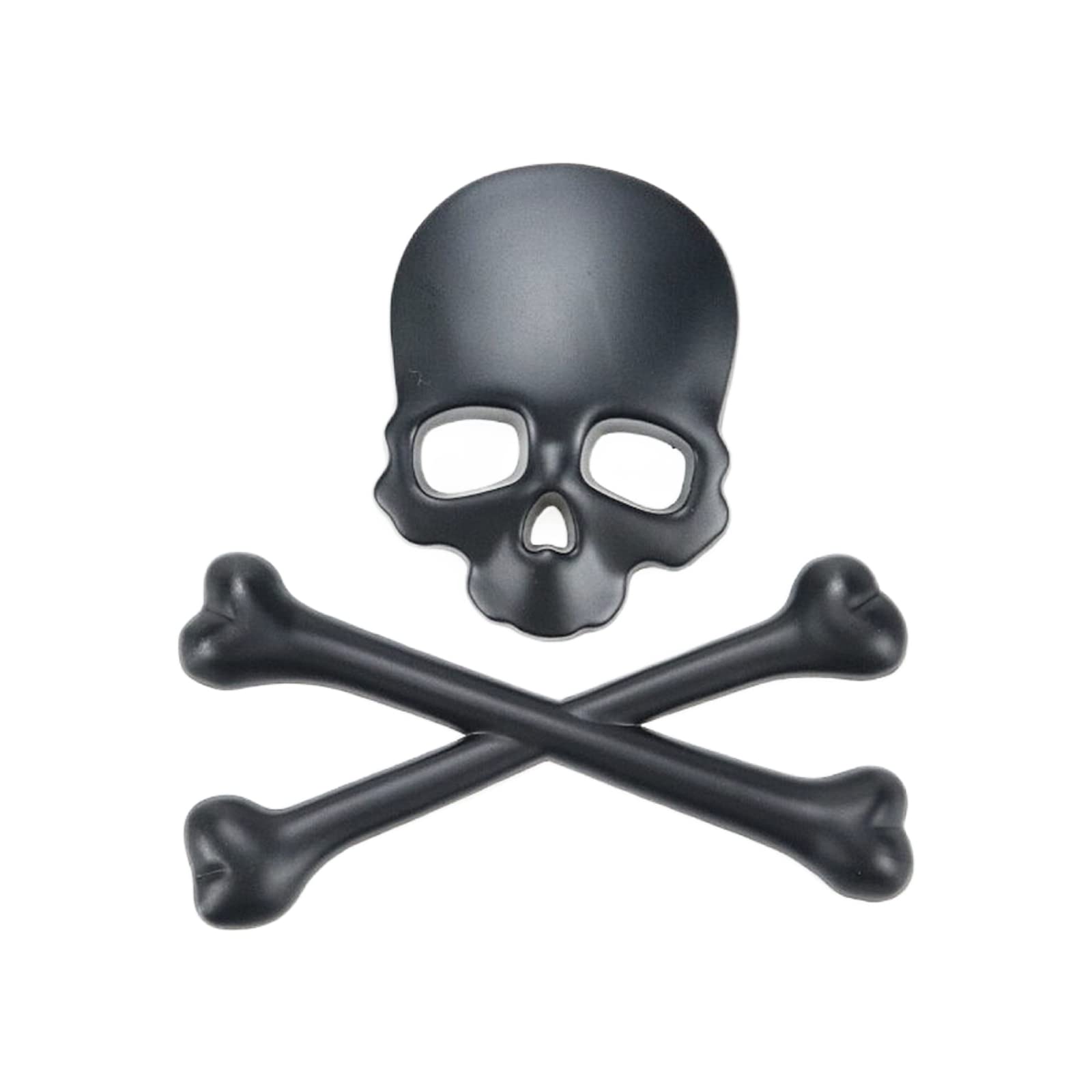 Modengzhe 1 lot de stickers en métal doré avec motif tête de mort et os pour décoration de pare-chocs de voiture (noir métallique)