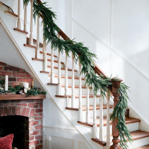 KYYOS Pre-Lit Christmas Garland, 6 FT 1 Pack Artificial Pine Greenery
