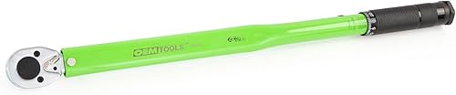OEMTOOLS 25695 12 "Drive Click Type Torque Wrench (25-250 pieslb33.9-338.9 Nm), Verde, Acero, Cabeza de trinquete reversible, Caja de almacenamiento