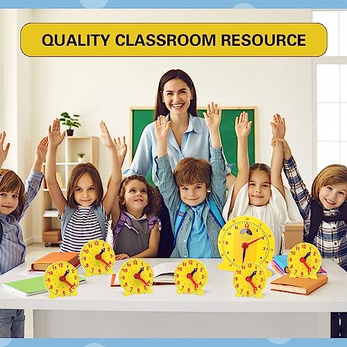 Image of Lenwen 75 Pcs Classroom Clock Kit 24 Hours Learn to Tell Time Teaching Clock Toy for Kids Teaching Time Resources for Kids Learning Teacher Classroom Supplies