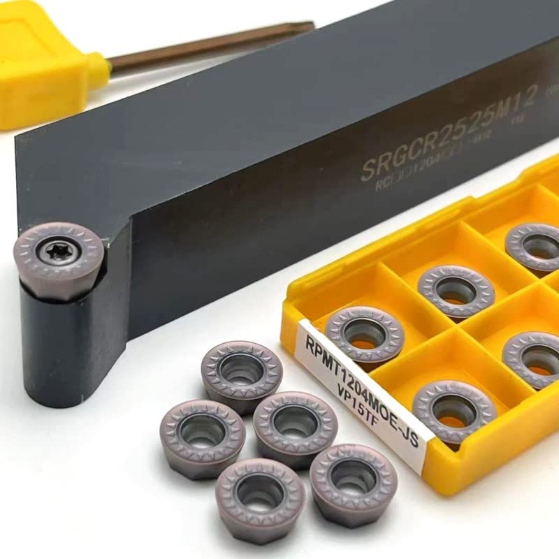 Tool Part for SRGCR2020K12 SRGCL2020K12 SRGCR2525M12 CNC Lathe Cutting Boring Tool Holder RPMT1204 VP15TF Turning Insert - (Angle: SRGCR2525M12 (Right) / Shank Diameter: No Insert)