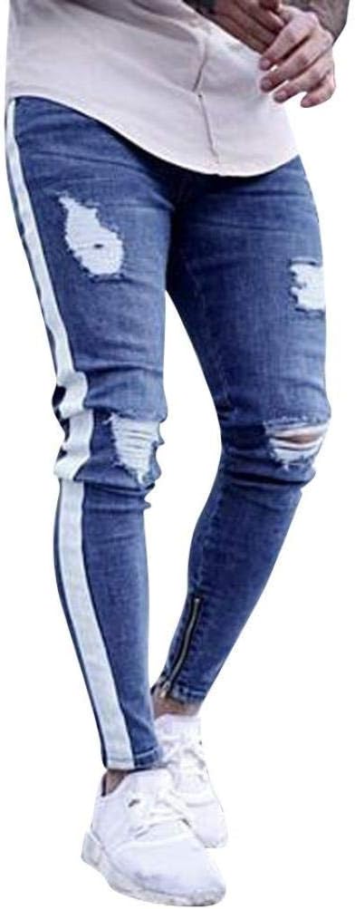 Heren broek heren stretch doorscheuren denim broek gestressed modernas  casual slim fit rits jeans broek vrije tijd fitness broek zomer broek :  Amazon.nl: Kleding, schoenen \u0026 sieraden
