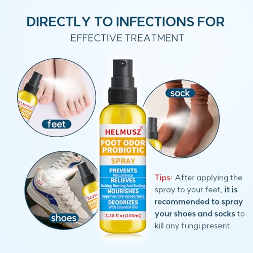 Image of HEALMUSZ Athletes Foot Treatment, Natural Herbal Athletes Foot Spray for Most Athlete's Foot and Treat Symptoms of Molting, Blisters, Itching and Odor. (2Pcs, Fresh)