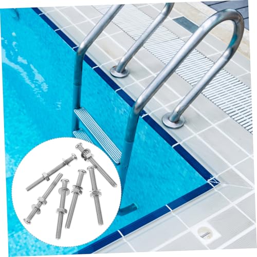 Paquete 6 tornillos para escalera de piscina de acero inoxidable miniatura 6