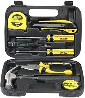 DOWELL Small Homeowner Tool Set 9 Pieces General Household Small Hand Tool Kit