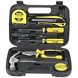 DOWELL Small Homeowner Tool Set 9 Pieces General Household Small Hand Tool Kit with Plastic Tool box...