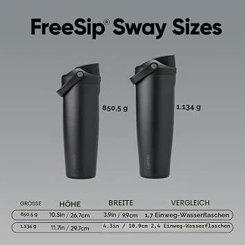 Owala FreeSip Sway - Stainless Steel - 1.1L - Black (Very Very Dark)