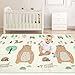 UANLAUO Foldable Baby Play Mat, Extra Large Baby Crawling Mat, Waterproof Reversible Foam Playmat for Floor, Non-Toxic Kids Play Mats for Infants and Toddler with Portable Travel Bag (71 x 79inch)