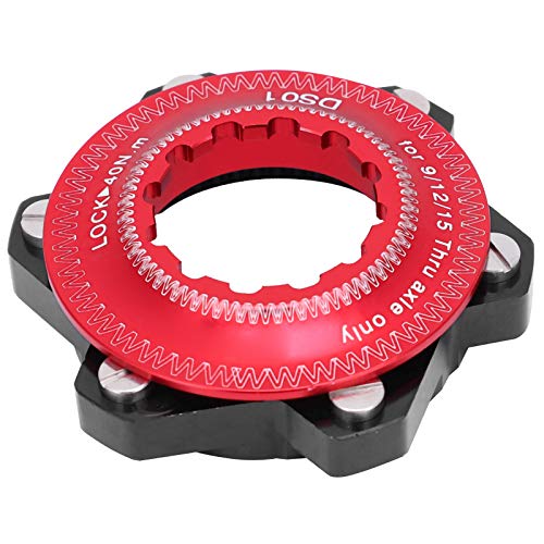 Vgeby Disc Brake Center Lock, Bike Hub Adapter Aluminum Center-Lock Hubs 6 Bolts Disc Rotor Adapter Set Bicycle Accessory(Red+Black) Centerlock Adapter #TOP7
