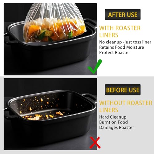 Image of Electric Roaster Liners 34 x 18 Inch, 4 Count Roaster Liners Disposable Fit 16, 18, 22 Quart Roasters, Roasting Oven Liners Cooking Bags for Immediate Cleanup