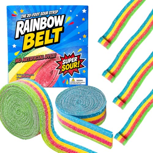 Sylphidance Rainbow Sour Licorice Gummy, Low Calorie, Individually Wrapped