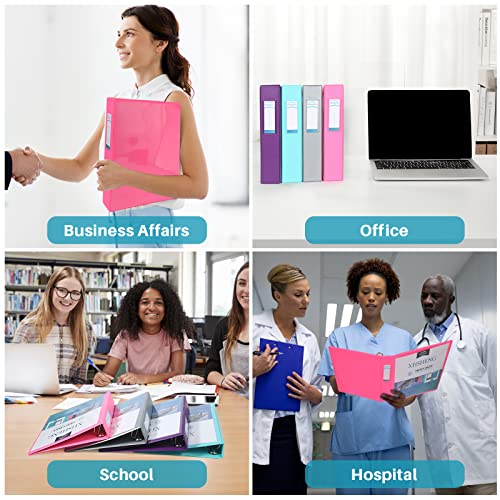 1.5 Inch 3 Ring Binder,Heavy Duty One Slant D Ring,Colorful Binder 4 Pack #TOP6