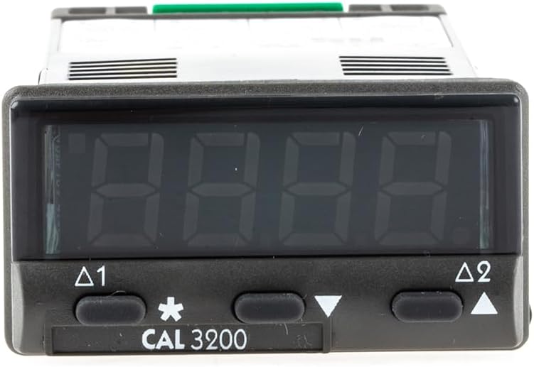 320000 CAL 3200 Series 1/32 DIN Temperature Controller, 100 to 240 VAC, SSR Driver and Relay Outputs, Green LED