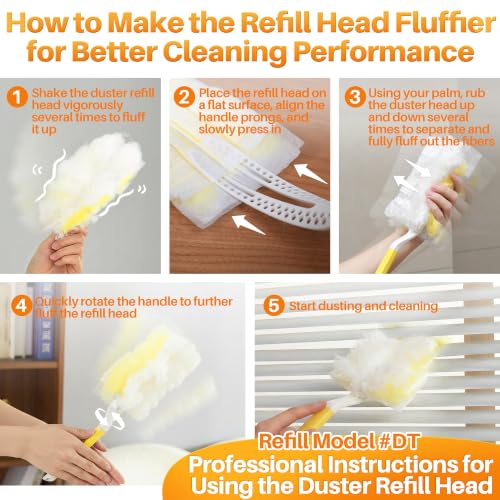 Image of JOYMOOP Disposable Electrostatic Duster for Cleaning, with 2 Handles & 48 Ct Yellow Heavy Duty Refills for Swiffer Feather Duster, Household Cleaning Tool for Electronics, Dusting Furniture, Blinds