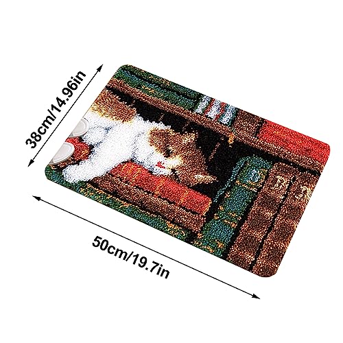 Image of kingsea Latch Hook Kit for Adults, DIY Crochet Yarn Rug with Pattern Printed Latch Hook Rug Kit for Teen, Latch Hook Kit for Beginners, Cat, 20 inch x 15 inch
