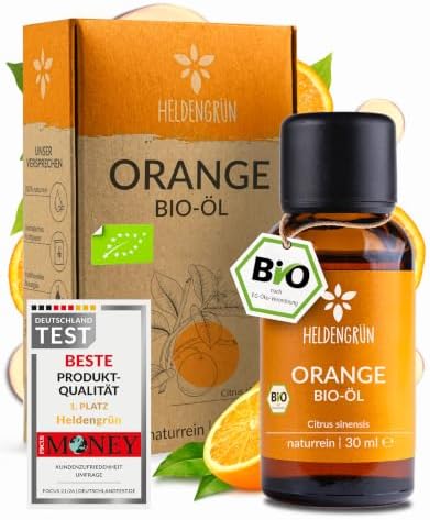 Heldengrün® BIO Orangenöl [100% NATURREIN] aus Italien 30 ml | Schonend kaltgepresst · warm, süß-fruchtig & sonnengereift · Bio-zertifiziert (DE-ÖKO-005) · Deutsches Startup