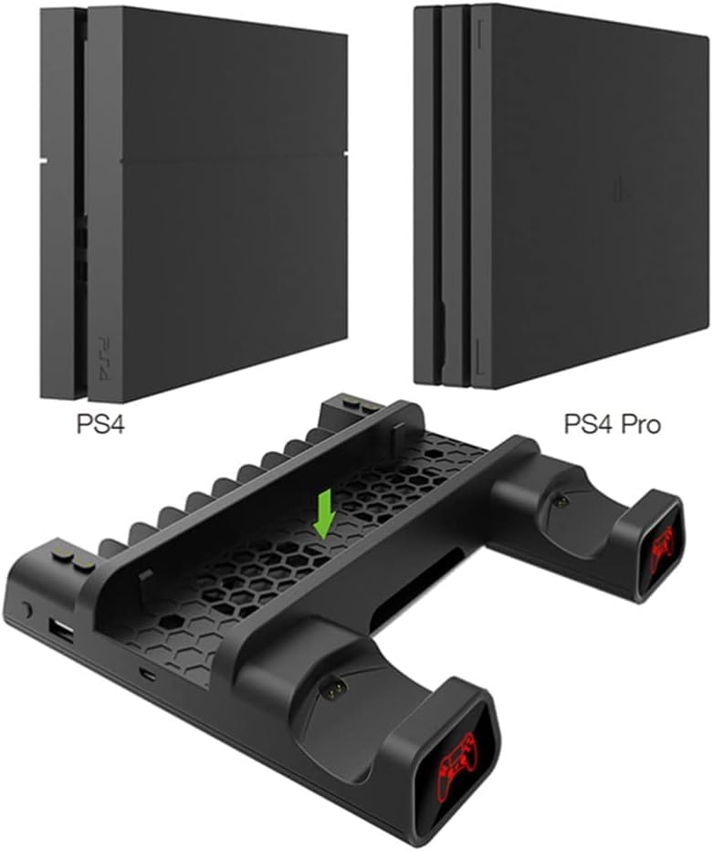 PS4 Pro ve Slim İçin Fanlı Dikey Soğutucu ve Kol Şarj Edici Organizatör Stand TP4-882 - Görsel 6