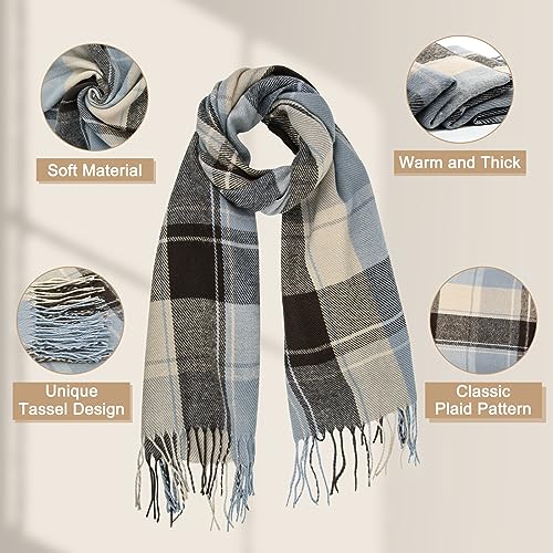 Image of Loritta Winter Scarf for Women, Long Plaid Shawl Wraps Scarves Gifts