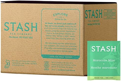 Stash Tea Moroccan Mint Green Tea, Box of 100 Tea Bags (Packaging May Vary)