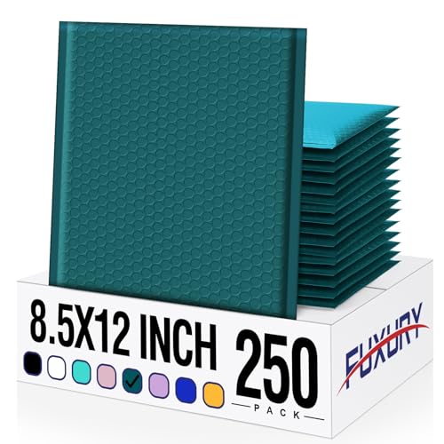Image of Fuxury Bubble Mailer 8.5 x 12 250 Pack Forest Green #2 Padded Envelopes Self-Seal Adhesive Bubble Mailers Bulk Water Resistant Bubble Envelope for Mailing,Packaging,Small Business
