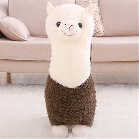Amazon アルパカ ぬいぐるみ 可愛い 動物 抱き枕 お誕生日 プレゼント 置物 店飾り 6色選択 6サイズ ブラウン 38cm ぬいぐるみ ホビー