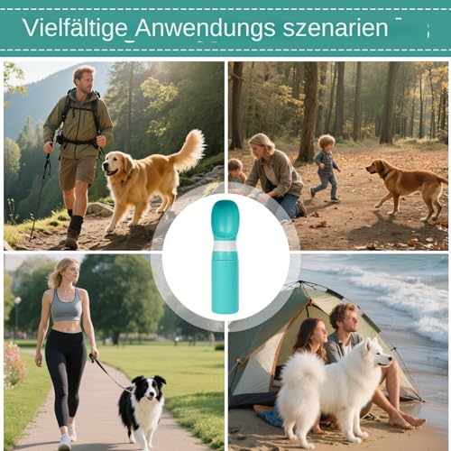 Hundetrinkflasche | 400ml Edelstahl Trinkflasche Für Hunde,Auslaufsicherer Edelstahl Spender für Unterwegs Auto Camping