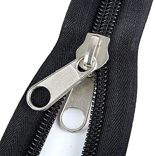 cremallera, 2 cabezales de tracción doble cara, cremallera for coser mosquiteras, equipaje, tienda campaña, bolsa pesca(Wit)
