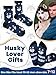 ShinyMatch 6 Pairs Funny Dog Socks for Men Novelty Corgi Pug Husky Crew Socks Holiday Father Gift for Dad Puppy Dog Lover(Husky)