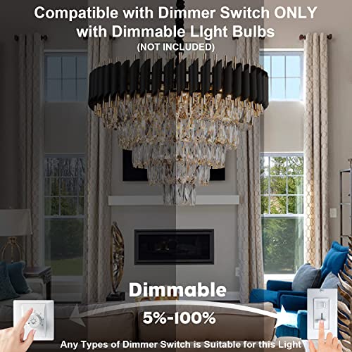 Image of Crystal Chandelier Contemporary, 24 inch Modern Living Room Chandeliers,