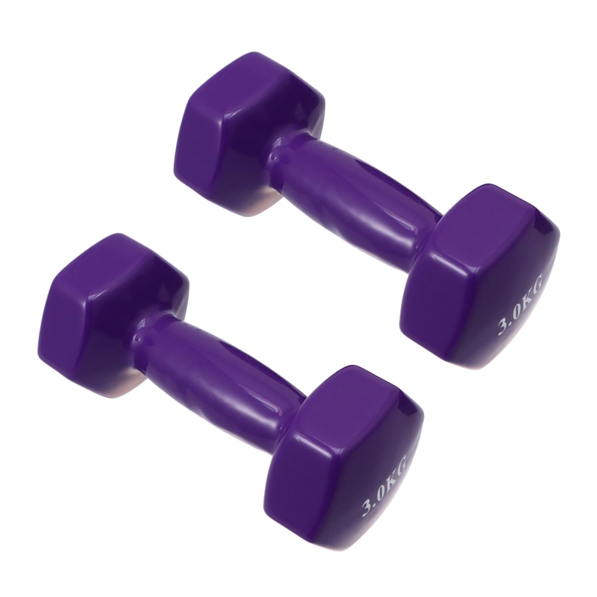 DOITOOL Cast Iron Dumbbells with Plastic Dipping Coating Non-slip 3kg Hand Weights for Women and Men Pair of