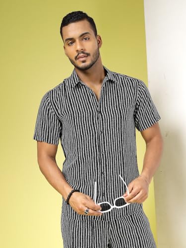 Image of Rigo Printed Co-Ord Set for Men's | Casual Shirt & Shorts Night Suit Set | Lounge-wear Nightdress Pajama Set for Men's | Night Wear, Beach Wear, Vacation Wear Outfit