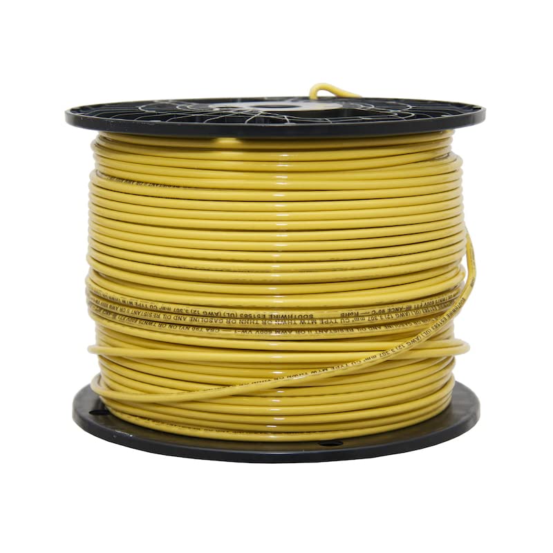 Paladin 12 AWG Gauge Copper Stranded Building Wire 500' FT Roll THHN/THWN 600 Volt - UL Listed (Black)