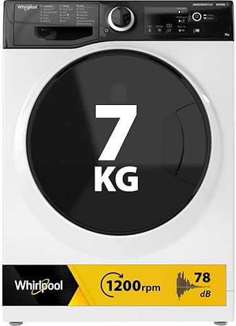 WHIRLPOOL WSB 725 D IT - Slim Washing Machine 7 kg with Front Load, 16 Programs, 1200 RPM Spin, Automatic Temperature Adjustment, Class B - Household Appliances, 59.5 W x 85 H x 43.5 P