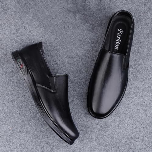 Men's Low - Top Slip - On Genuine Cowhide Slippers, Simple and Stylish for Daily Comfort Men Loafers Slip On Dress Shoes for Men Black Brown2