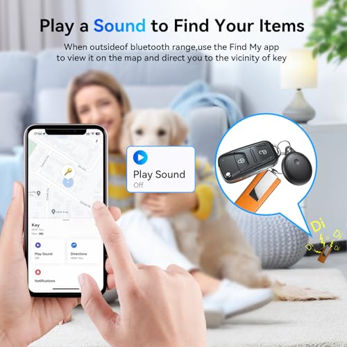 Smart Tags-4 Pack, Smart Bluetooth Tracker Work with Apple Find My, Key Finders and Find My Tracker, Game Changer Waterproof Smart Tag with Key Ring GPS Tracker Tag for Keys/Luggage/Wallet/Pets etc - Image 4