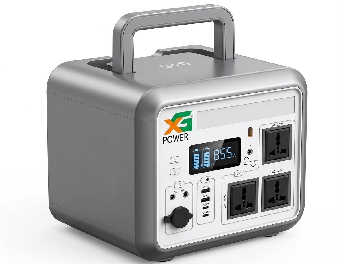 Portable Power Station | 1152Wh LiFePO4 Battery | Solar Compatible | Wireless Charging | LED Light | Ready for Home, Campi...