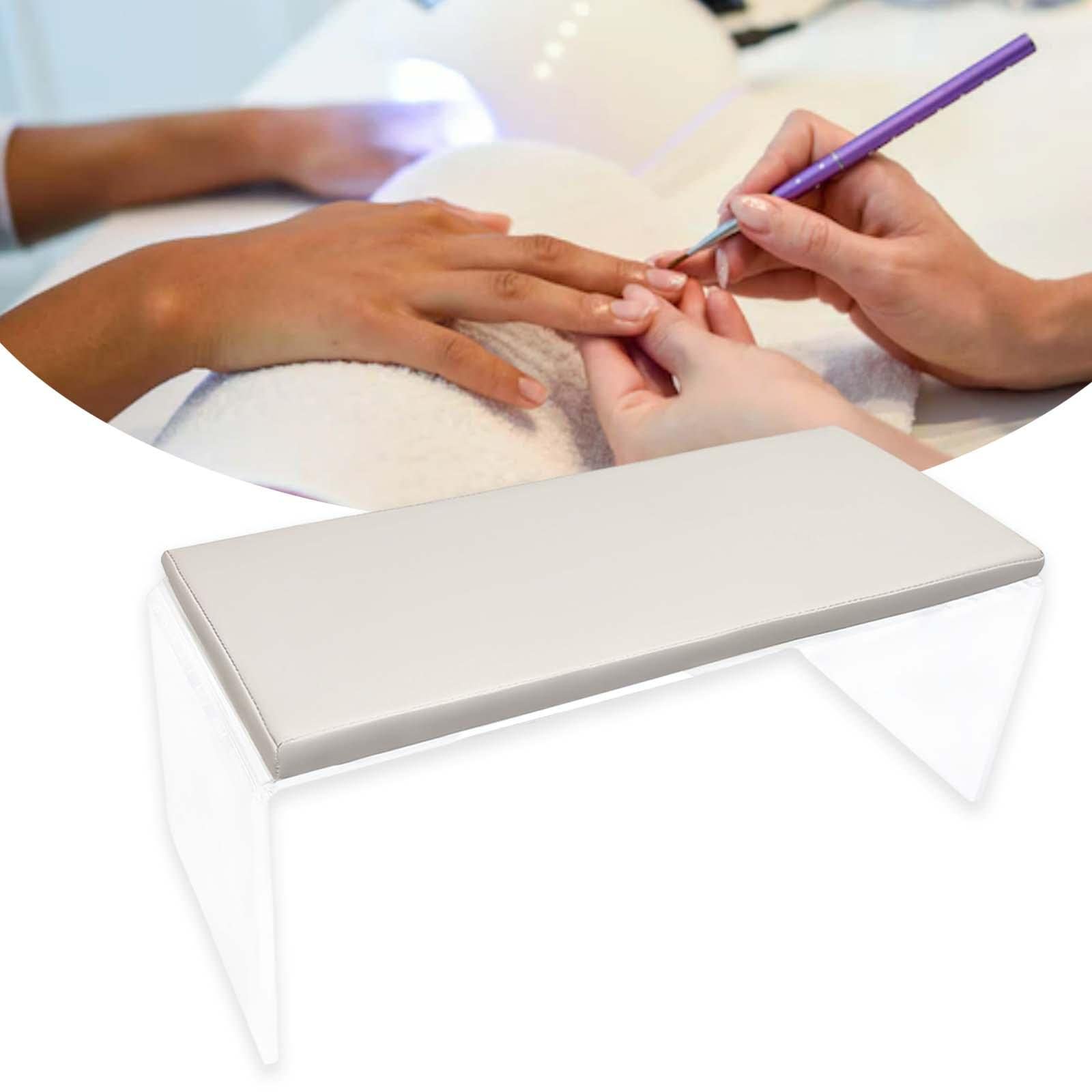 Generic Cuscino Poggiabraccia per Manicure, Poggiamano in Pelle PU, Supporto Professionale per Manicure, 29,5 X 22,5 Cm, bianco cremoso