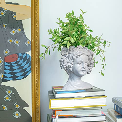 Chonsun Head Planter Flower Pot Face Planter - Unique Face Flower Pot Small Head Garden Pots Succulent Pots With Drainage Hole Cute Lady Face Vase Cactus Planter For Indoor Outdoor Plant #TOP3