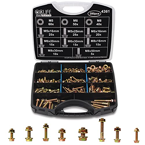 Tornillos hexagonales con tuercas de brida juego de tornillería M5 M6 M8 CCLIFE 2