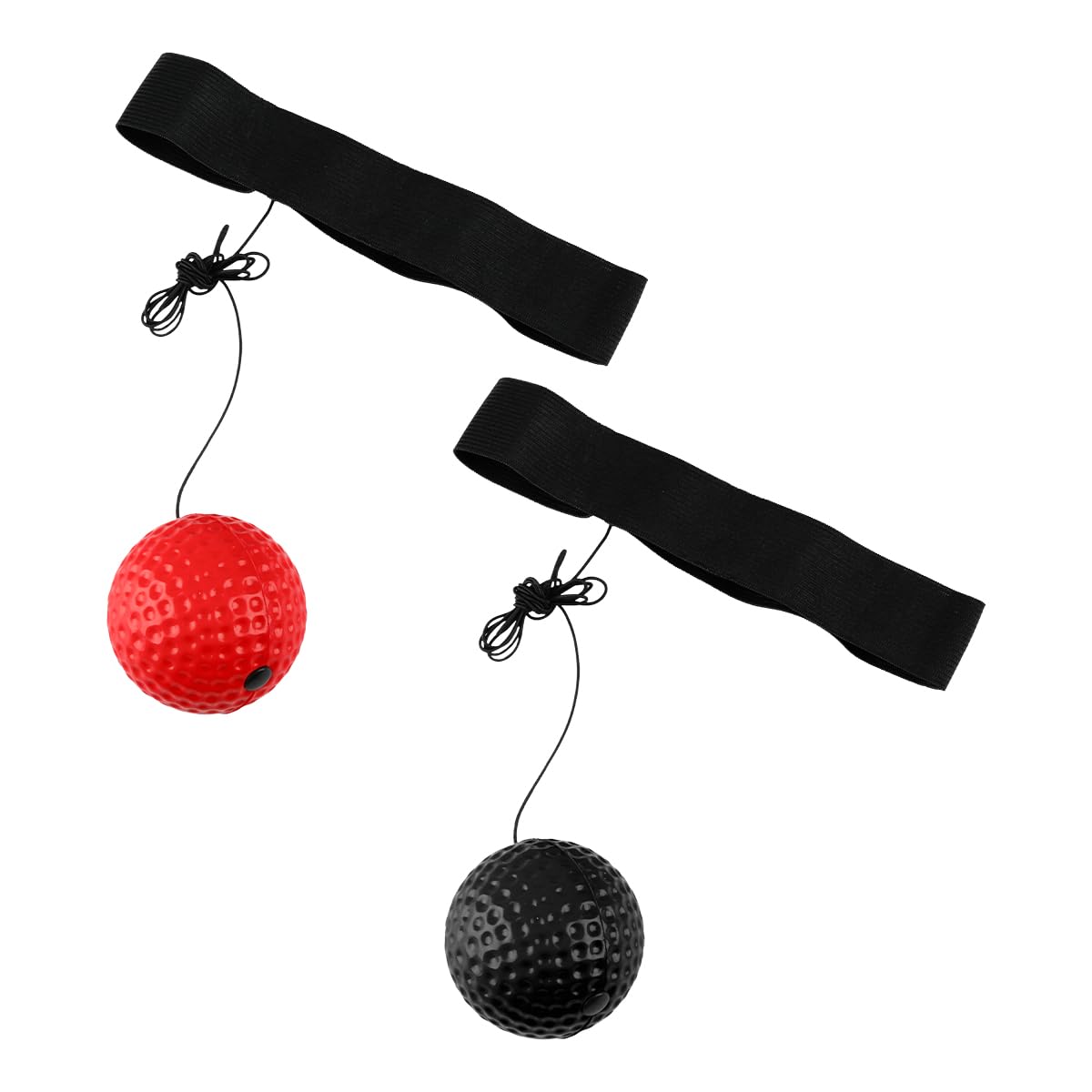 Lotsdonxia 2-Pack Head-Mounted Punching Ball - MMA Boxing Speed Ball for Hand Eye Coordination, Reaction Training, Home Fitness, Muay Thai & Gym Workouts (Black and Red)