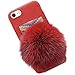 YSIMEE Compatibile con iPhone 7/8 Cover in Peluche,Custodia Inverno Caldo Morbida Silicone TPU Case Mani Calde Pelosa e per Ragazza Carina Moda Antiurto Antiscivolo Bumper Cover,Rosso