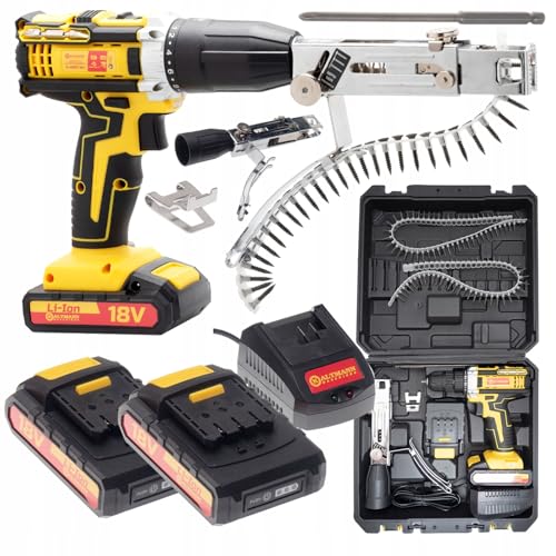 Kaltmann Magazinschrauber 18V mit Schrauben-Magazin – Akku-Trockenbauschrauber mit 2× 2.0Ah Akkus, Schnellladegerät & Koffer – für Rigips, Holz & Innenausbau