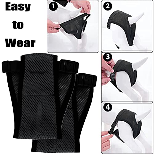 LeerKing 2er Pack Mesh Läufigkeitshose für Hündinnen waschbar Läufigkeitshöschen mit 6 Einlagen weibliche Hunde Läufigkeitshosen Hundewindeln Schwarz 2XL