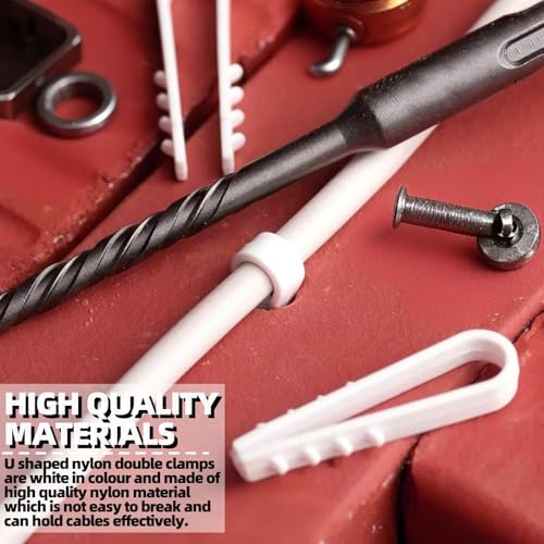 Miniatura 4 de Abrazadera Para Cable Redondo, Abrazadera De Cable Clips, Presionar Tacos De Nailon En Forma U, Lines Clips Para Clavijas, Lines Clamps Eléctrico De Pared, Rango De Sujeción De 5-10 Mm, 100 Piezas