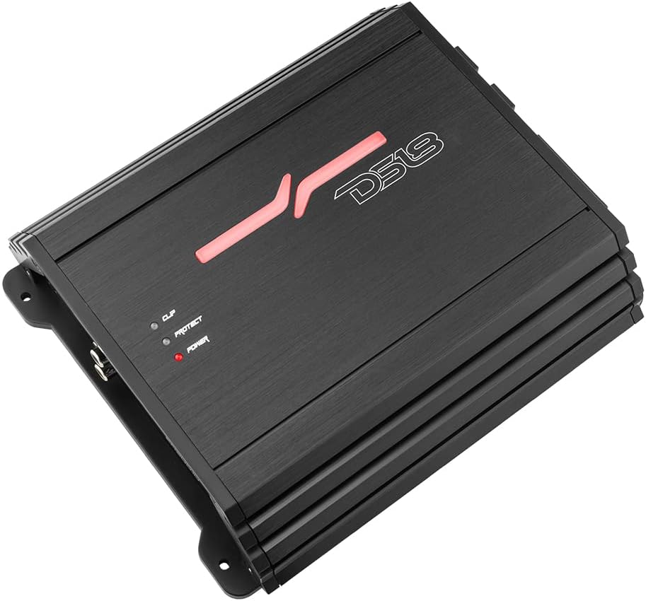 DS18 ZR500.1D Car Amplifier Class D 1-Channel Digital Monoblock Amp with Remote Subwoofer Level Control 1500 Watts Peak Power - Adjustable Low Pass, Gain Knob, Subsonic Frequency and Bass Boost