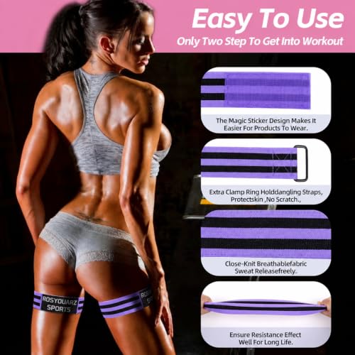Image of Booty Bands for Working Out, Blood Flow Restriction Bands for Women /Men, Adjustable Velcro Occlusion Resistance Bands BFR Training Bands for Glutes & Hip Building 2 Pack
