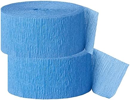 OCD Bargain Crepe Paper Streamer, 81 Feet (2 Piece) - Party Supplies for Parties, Baby Shower, Bridal Shower, Multi Colors (Light Blue)